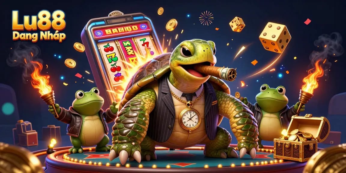 Experience Lu88 Đăng Nhập with thrilling casino action and vibrant 3D characters in the scene.