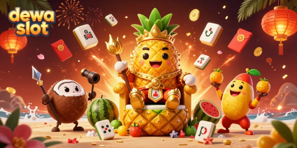 Experience thrilling adventures with dewa slot as the golden pineapple king and his coconut warriors rule the beach casino.