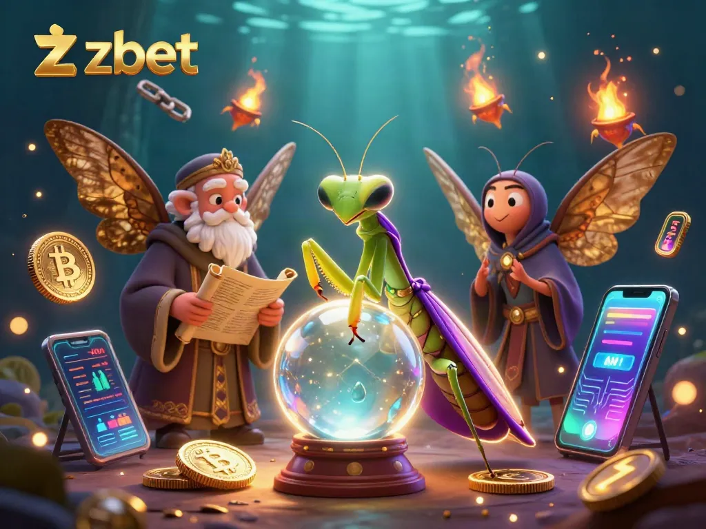 Experience zbet's vibrant casino world with a magical fortune teller and ancient scrolls.