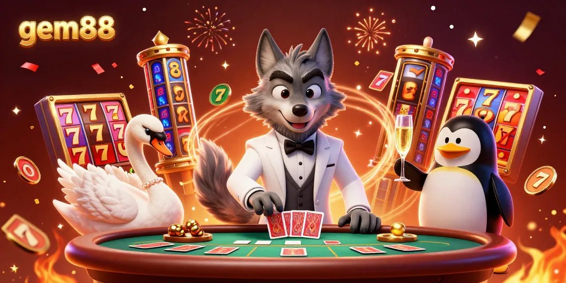 Engage with gem88's vibrant slots action featuring whimsical characters amidst colorful jackpots.