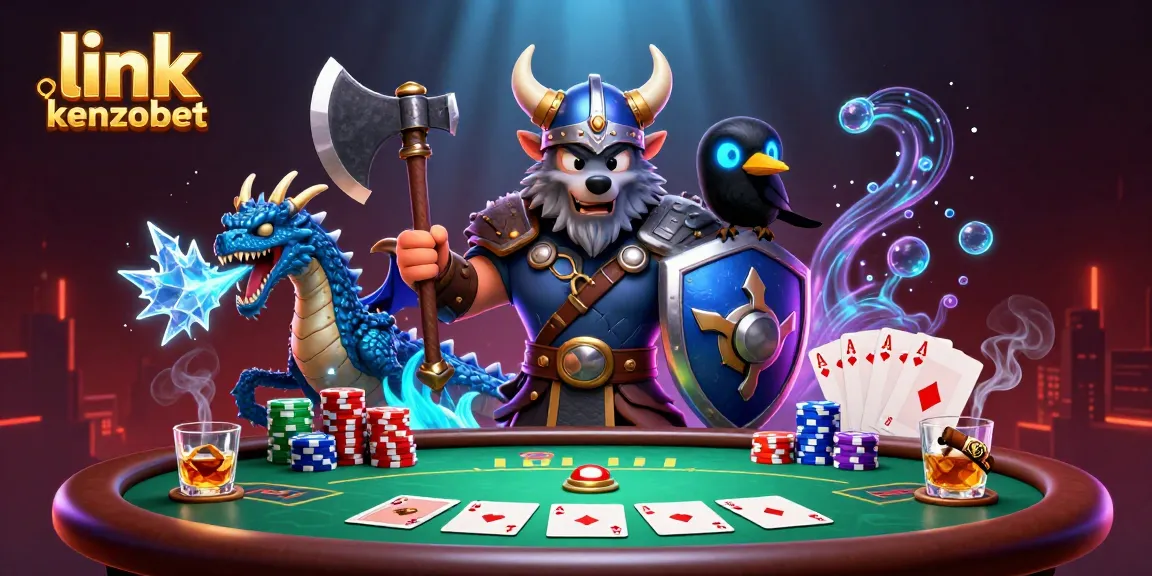 Engage with the excitement of link kenzobet through this vibrant 3D casino scene full of action.