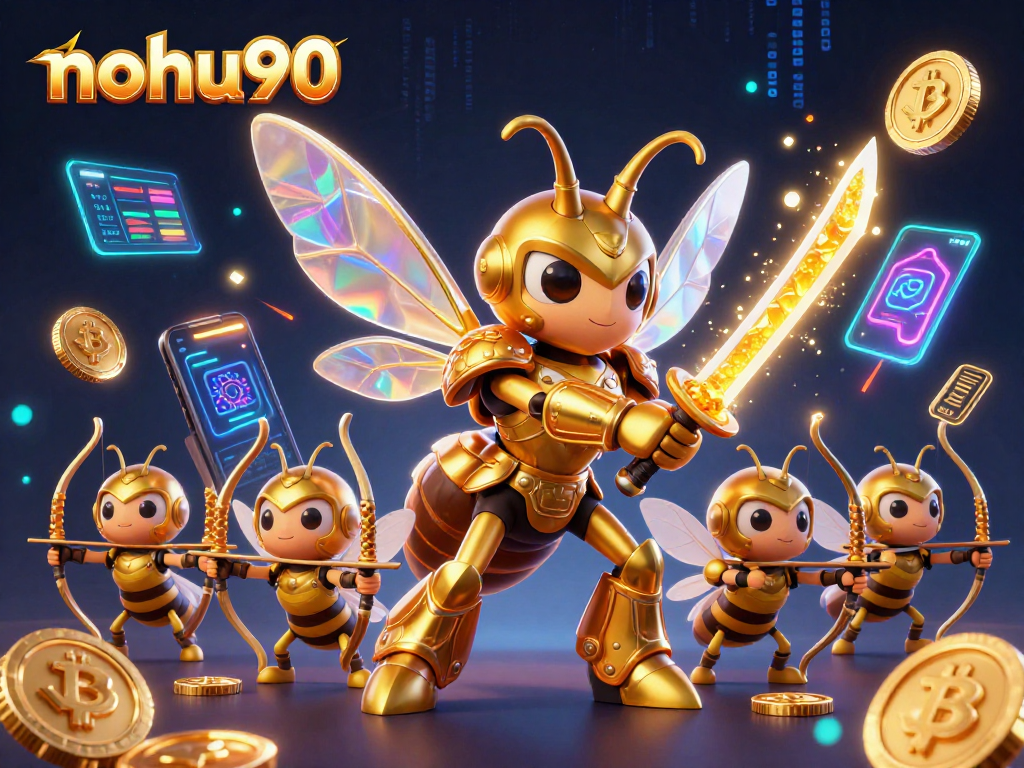 Experience winning strategies with nohu90 in a vibrant 3D casino-themed illustration.