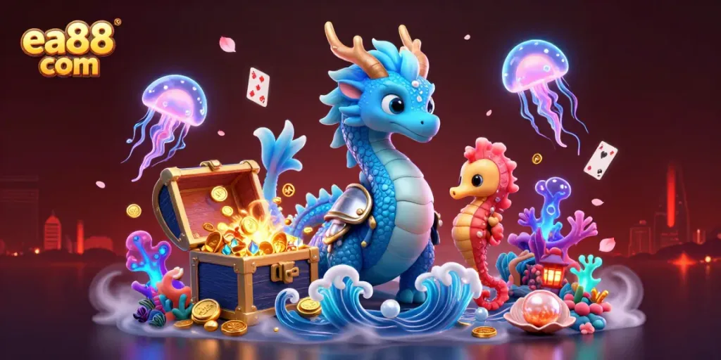 Experience the magic of ea88 com with vibrant gaming elements and dynamic underwater characters.