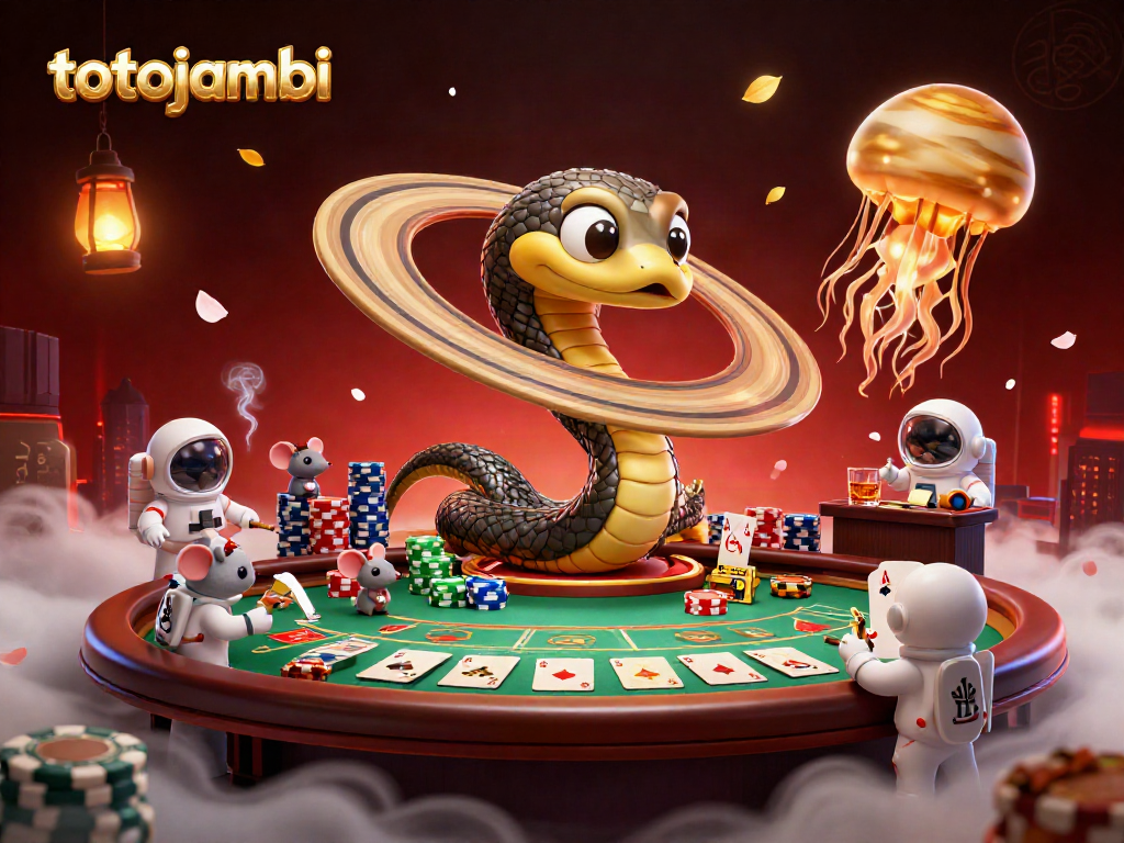 Engage in thrilling totojambi betting as cartoon mice place wagers on a cosmic roulette.