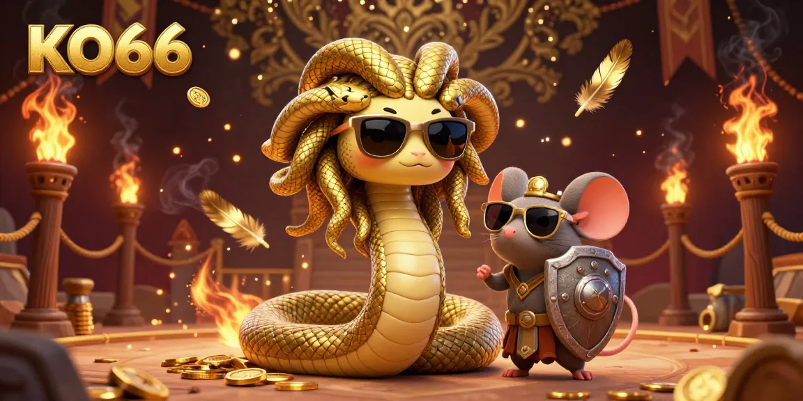 Engage with the exciting KO66 casino scene featuring Medusa, a warrior mouse, and dynamic betting elements.