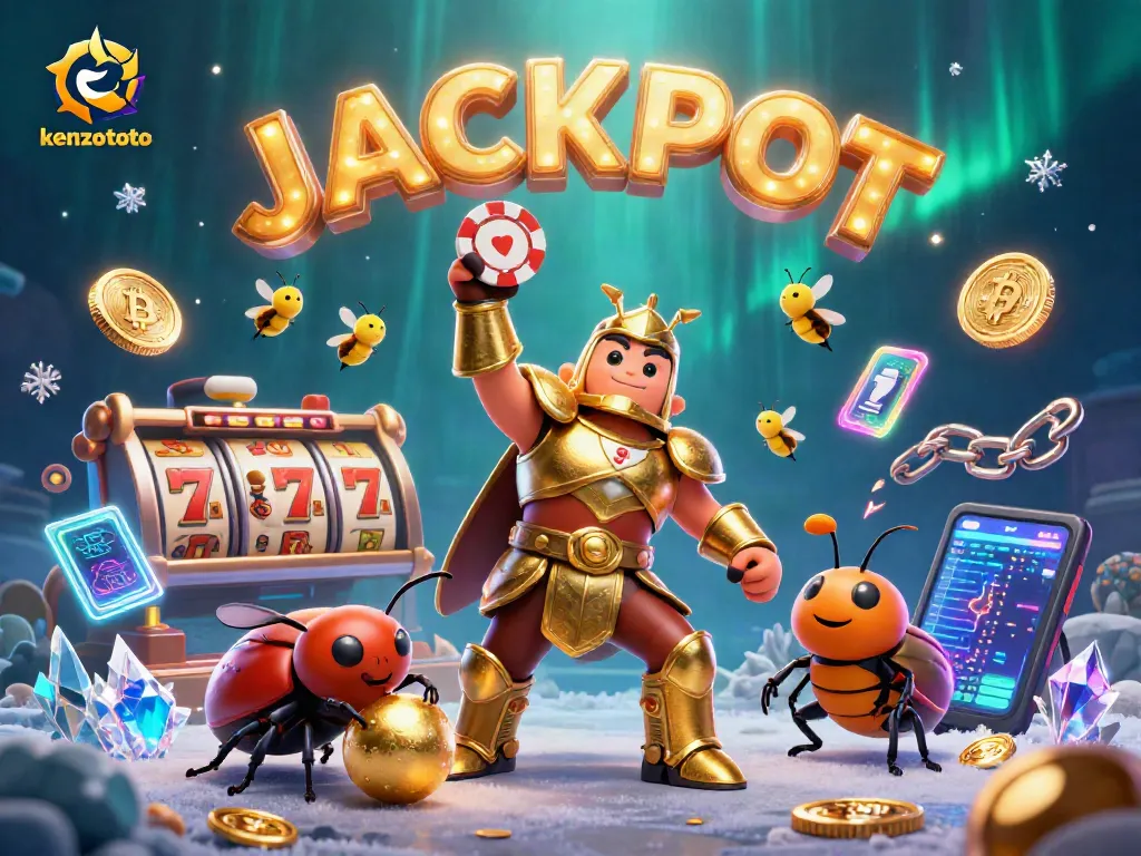 Experience the thrill of kenzototo with a 3D illustration showcasing wins and jackpots!