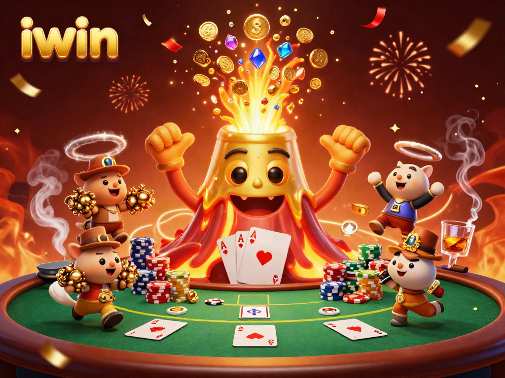 Experience iwin's thrilling casino world with a dynamic scene capturing excitement and treasure.