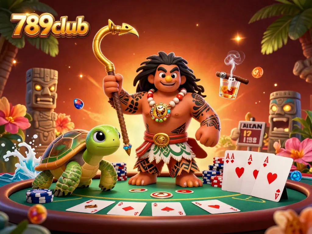 Play poker with 789club's vibrant characters in this thrilling casino scene full of action.