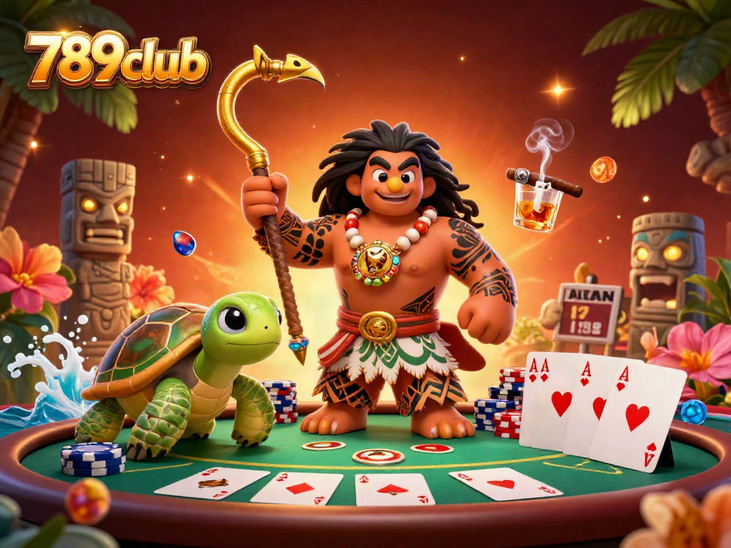 Play poker with 789club's vibrant characters in this thrilling casino scene full of action.