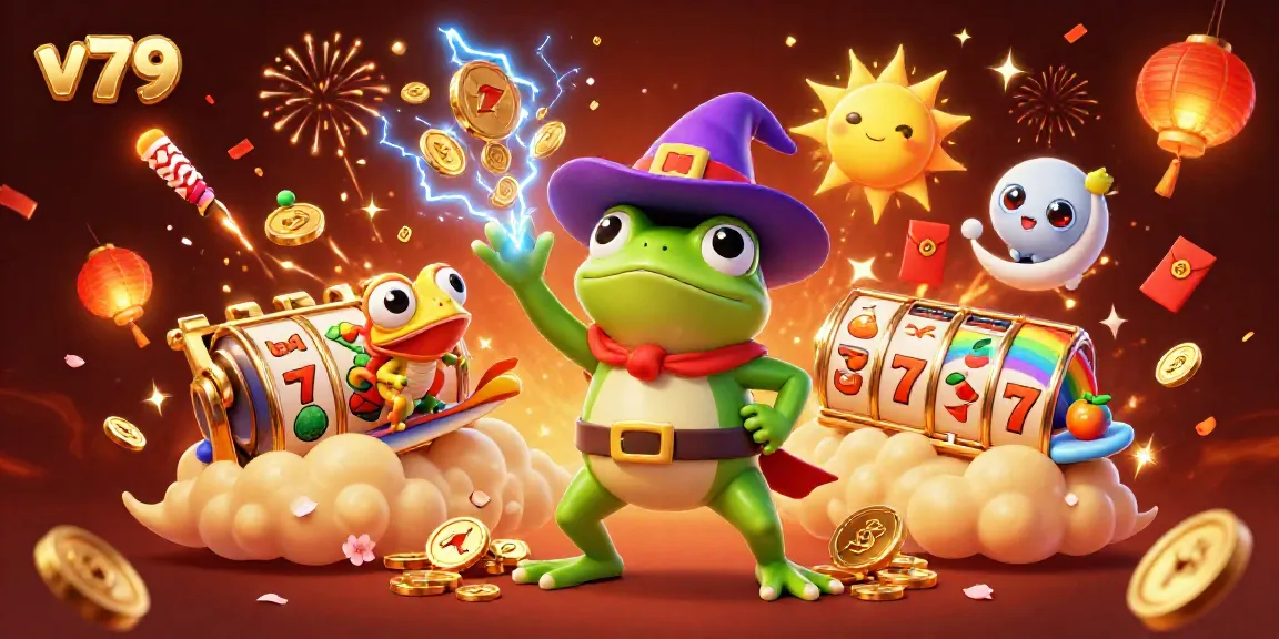 Experience the excitement of v79 with vibrant casino elements and enchanting characters.