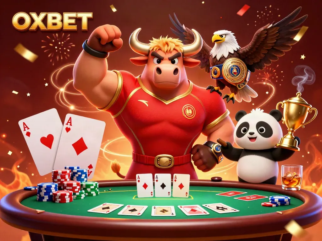 Experience the thrill of gambling with OXBET's vibrant casino scene featuring champions celebrating victories.